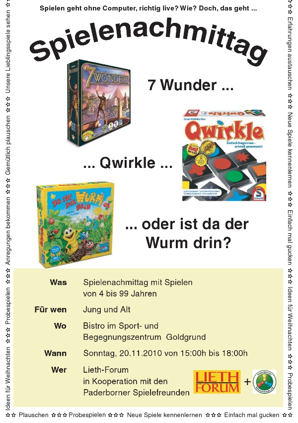 Plakat Spielenachmittag