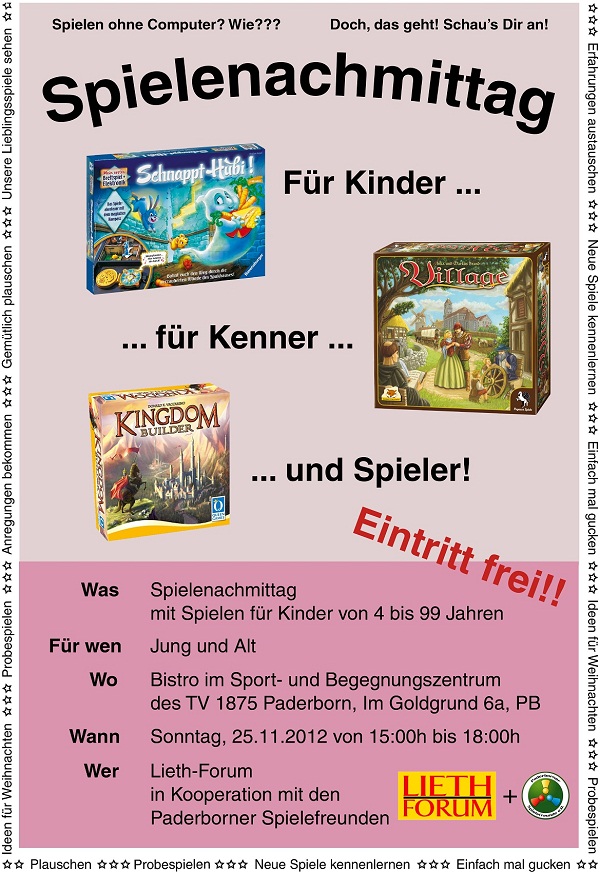 Plakat Spielenachmittag